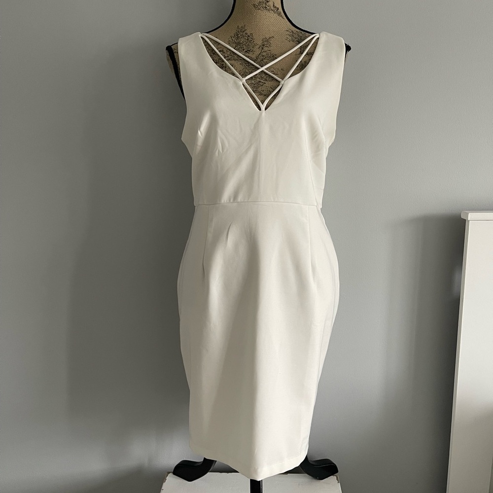 Forever 21 White Crisscross Midi Dress